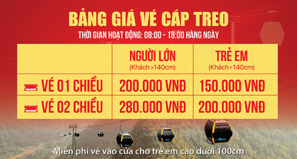 Bảng Giá Vé Cáp Treo Hương Bình